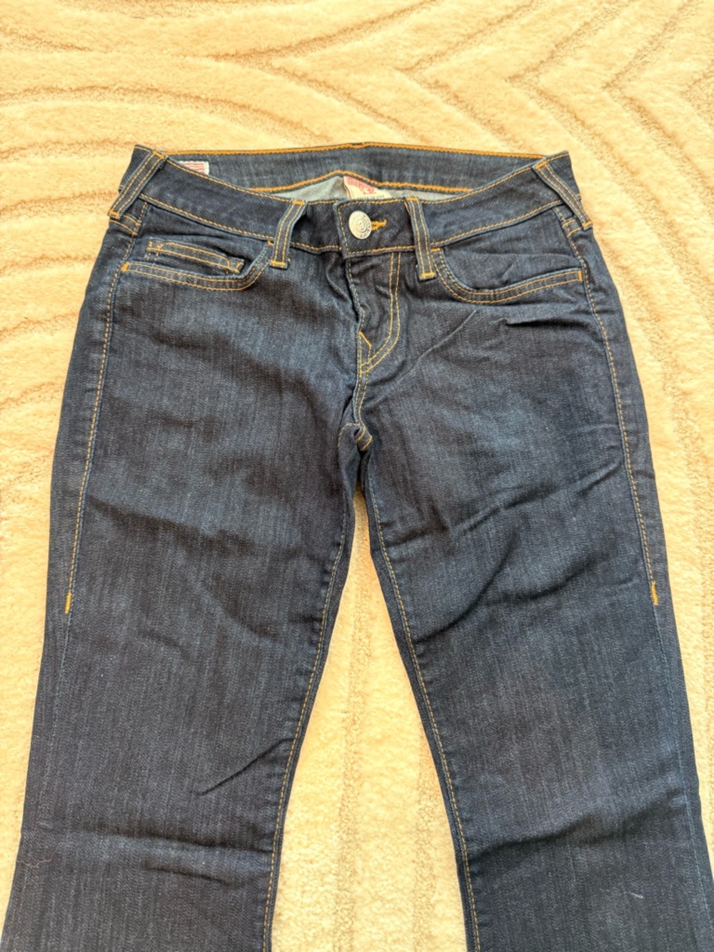 True Religion Dark Indigo Flare Jeans - Picture 3 of 8